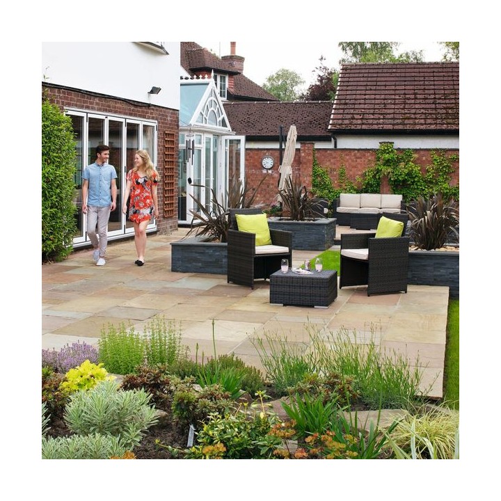 Marshalls Indian Sandstone 5 Size Paving Project Pack Buff Multi 15.23m2