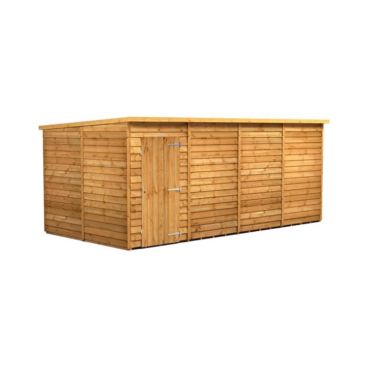 16 x 8 Power Overlap Pent Windowless Shed