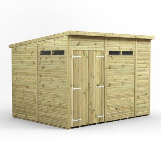 10x8 Premium Powersheds Security Pent Double Doors