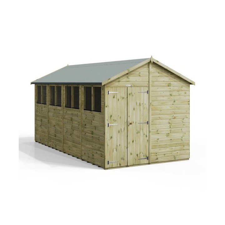 16x8 Premium Powersheds Apex Double Doors