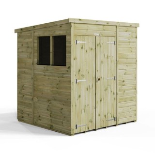 6x6 Premium Powersheds Pent Double Doors