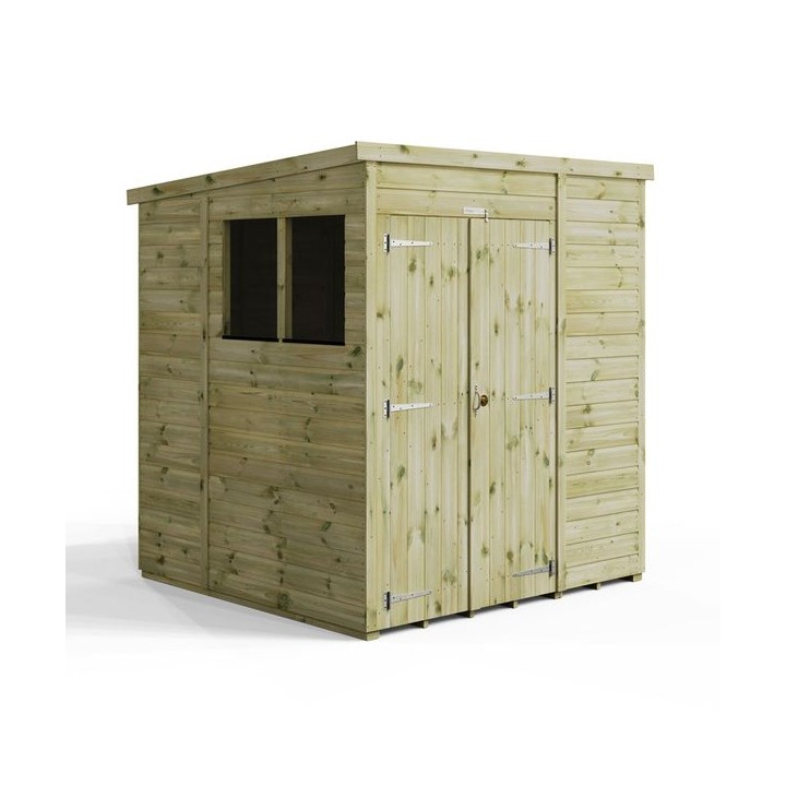6x6 Premium Powersheds Pent Double Doors
