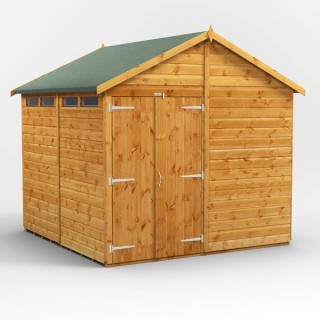 8 x 8 Power Apex Double Door Security Shed