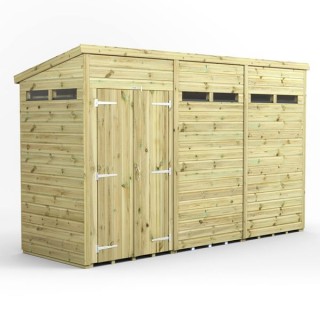 12x4 Premium Powersheds Security Pent Double Doors