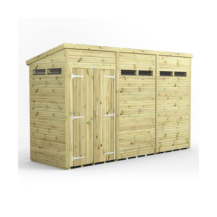 12x4 Premium Powersheds Security Pent Double Doors