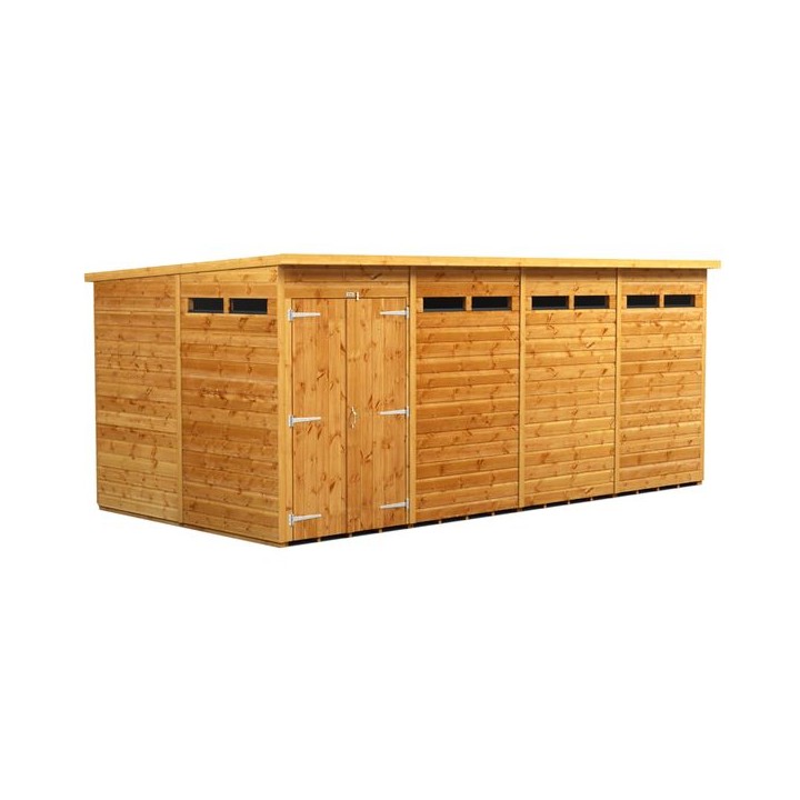 16 x 8 Power Pent Double Door Security Shed