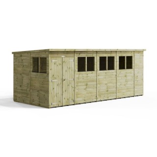 18x8 Premium Powersheds Pent Double Doors