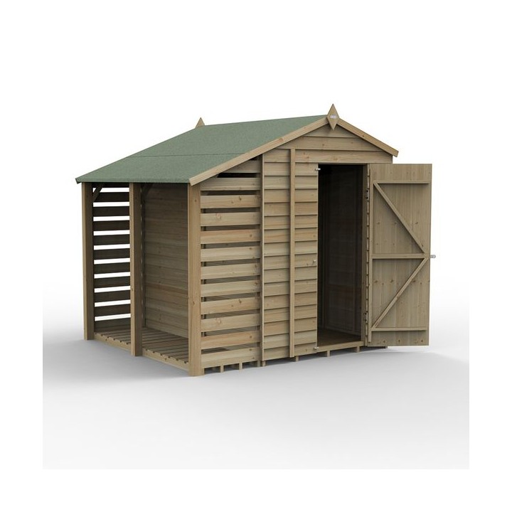 4LIFE Apex Shed 5 x 7 - Single Door - No Windows - with LEAN-TO Installation