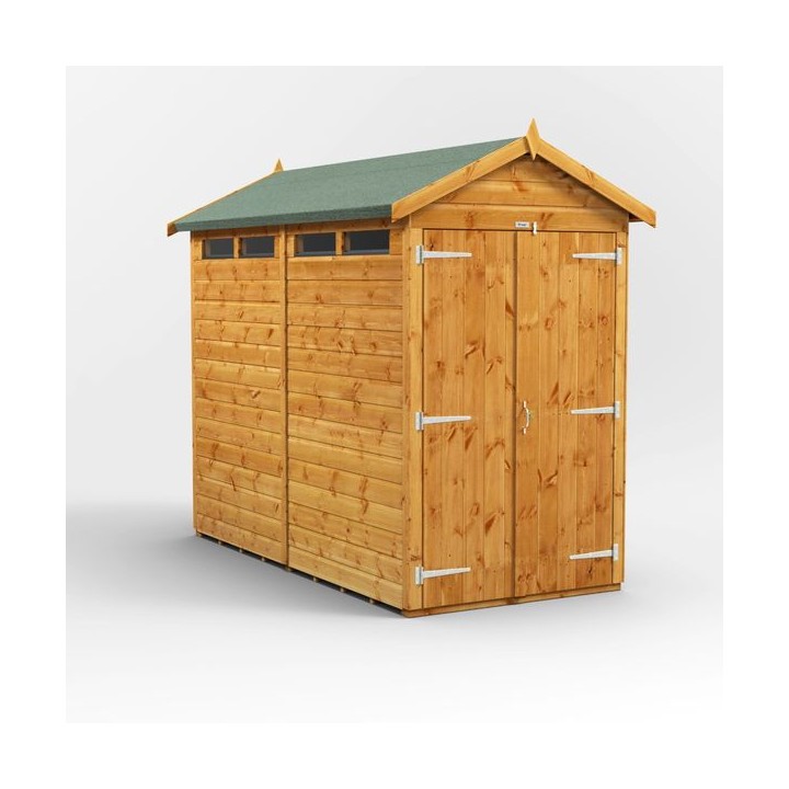 8 x 4 Power Apex Double Door Security Shed