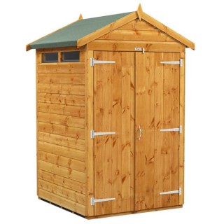 4 x 4 Power Apex Double Door Security Shed
