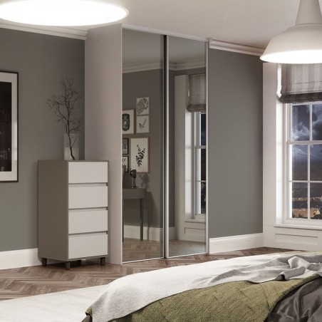 Spacepro Heritage 2 x Silver Frame Mirror Sliding Doors H2260 x W1195