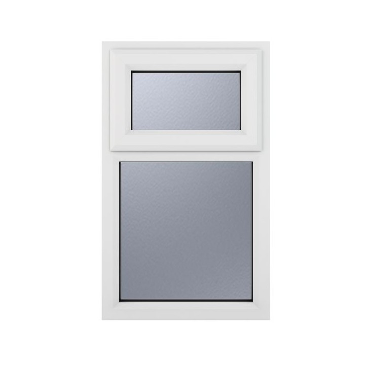 Crystal Double Glazed uPVC Window White Top Hung 610mm x 820mm Obscure