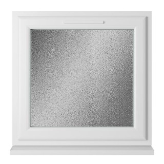 Crystal Double Glazed uPVC Window White Top Opener 610mm x 610mm Obscure