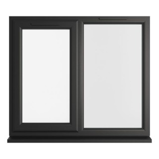 Crystal Double Glazed uPVC Window Black/White Left Hung 965mm x 1190mm Clear
