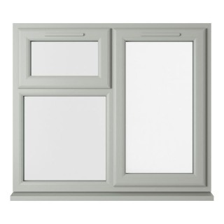 Crystal Double Glazed uPVC Window Agate/White Right Hung 1040mm x 1190mm Clear