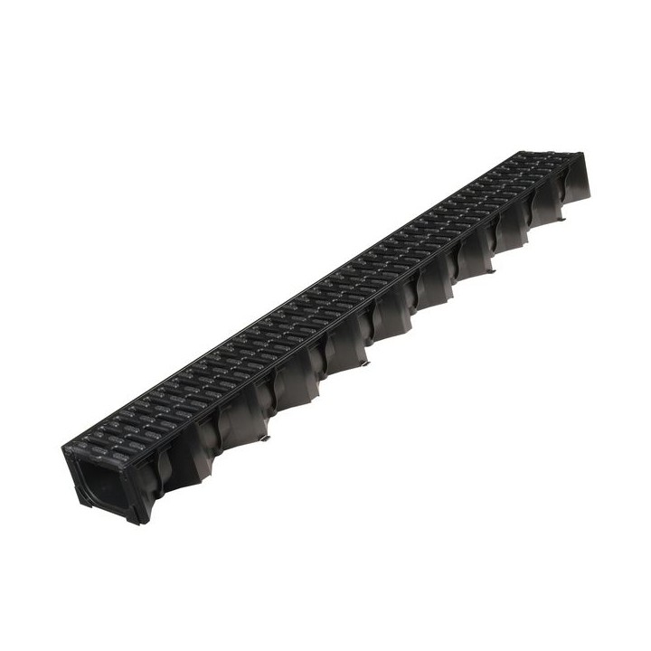 ACO Hexdrain No 19310 Channel + Black Plastic Grating 1000mm A15