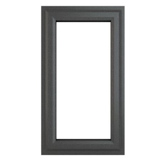 Crystal Double Glazed uPVC Grey/WHite Window Right Hung 610mm x 965mm Clear