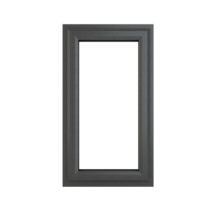 Crystal Double Glazed uPVC Grey/WHite Window Right Hung 610mm x 965mm Clear
