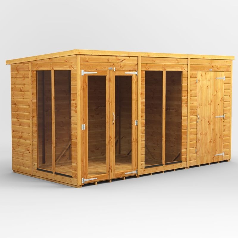 12 x 6 Power Pent Summerhouse With 4ft Side Store