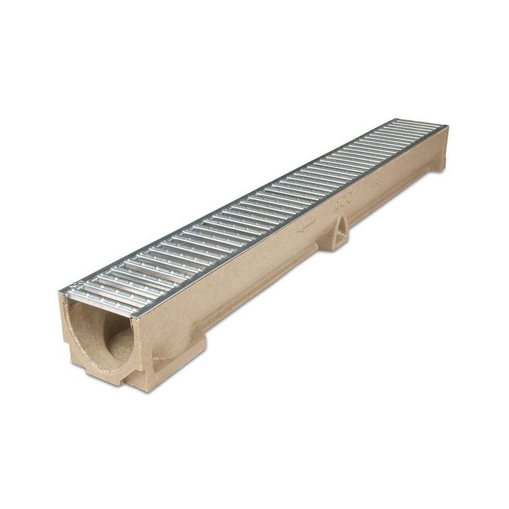 ACO RainDrain Channel and Galvanised Grating A 15 - 118mm x 97mm x 1000mm