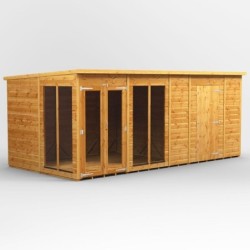 16 x 8 Power Pent Summerhouse With 6ft Side Store