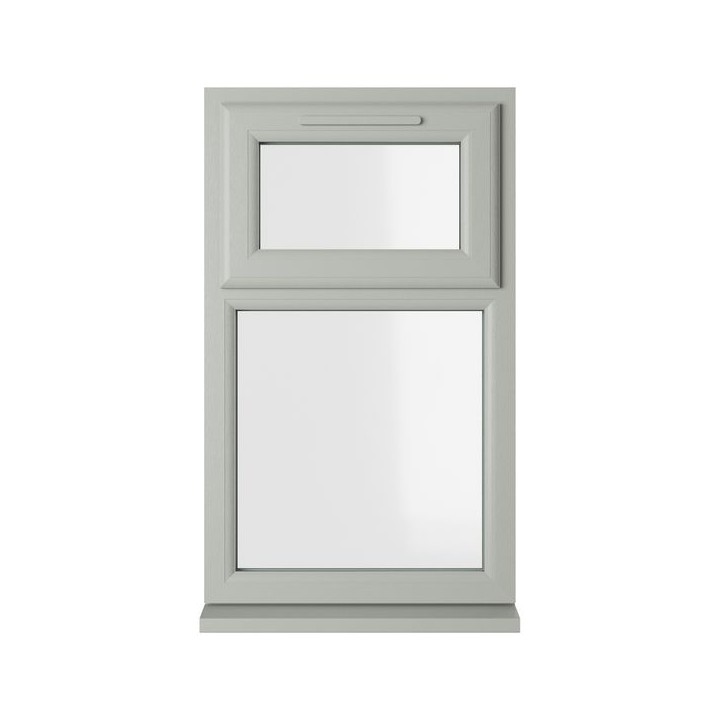 Crystal Double Glazed uPVC Window Agate/White Top Hung 1190mm x 610mm Clear