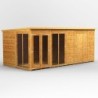 16 x 8 Power Pent Summerhouse With 6ft Side Store