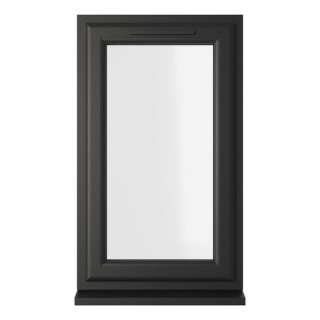 Crystal Triple Glazed uPVC Window Black/White Top Hung 610mm x 1040mm Clear