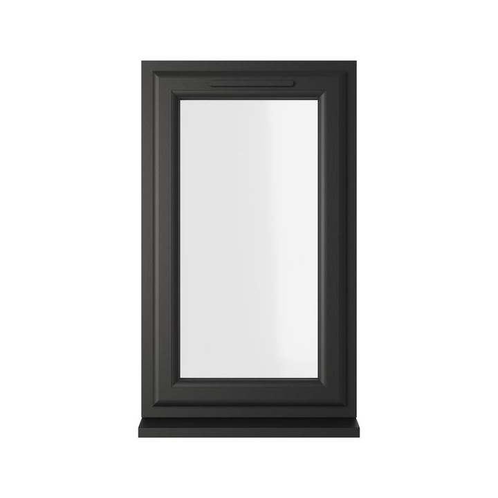 Crystal Triple Glazed uPVC Window Black/White Top Hung 610mm x 1040mm Clear