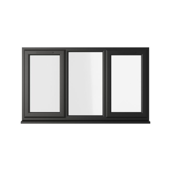 Crystal Double Glazed uPVC Window Black/White Left & Right Hung 1115mm x 1770mm Clear