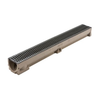 ACO RainDrain B 125 Channel and Cast Iron Grating - 118mm x 97mm x 1000mm