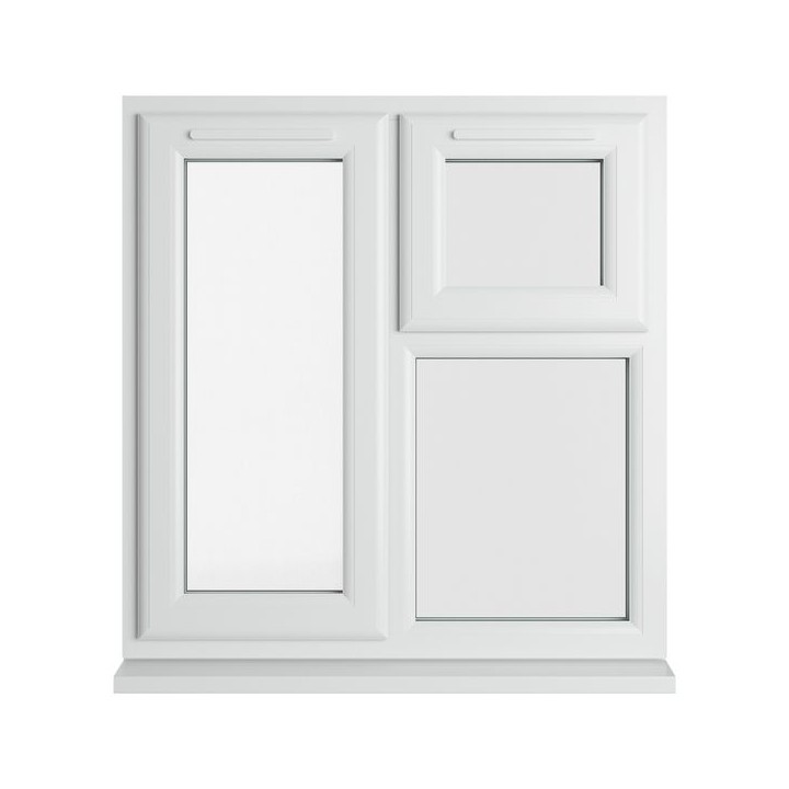Crystal Double Glazed uPVC Window White Top & Left Hung 905mm x 965mm Clear