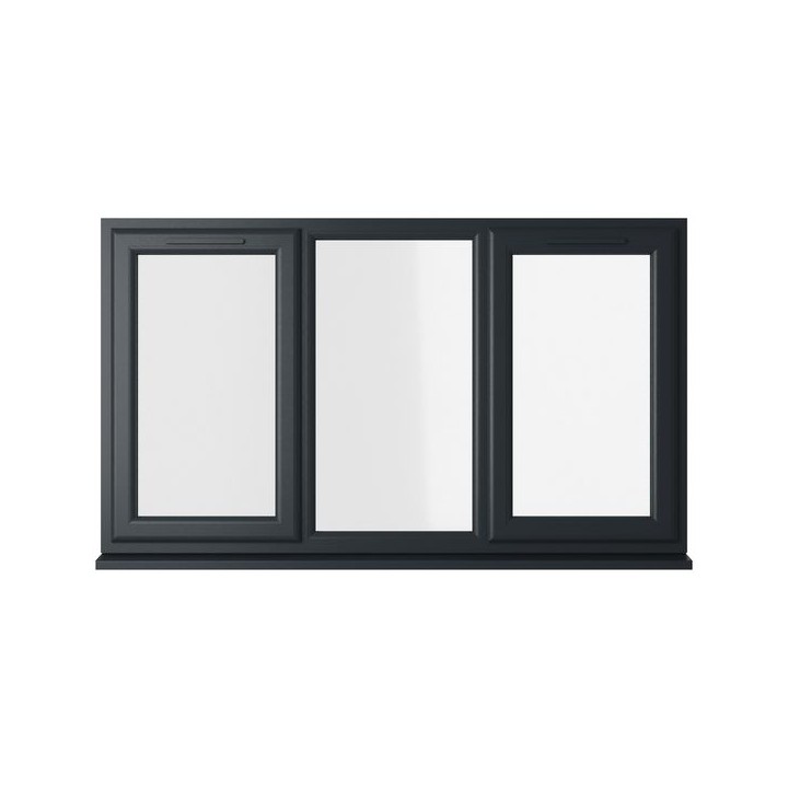 Crystal Double Glazed uPVC Grey/White Window Left & Right Hung 1770mm x 1115mm Clear