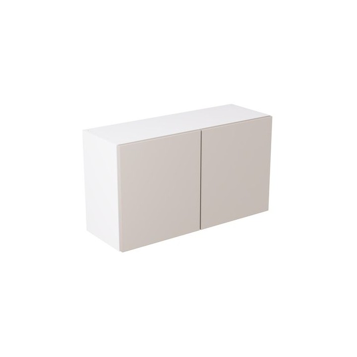 Flatpack 800 Double Extractor Wall Kitchen Cabinet Slab Super Gloss Light Grey