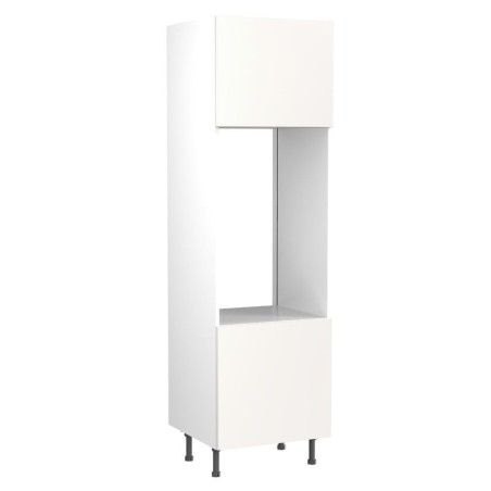 Flatpack Double Oven Tower Value Slab Standard Matt White 600mm - FKKM1021