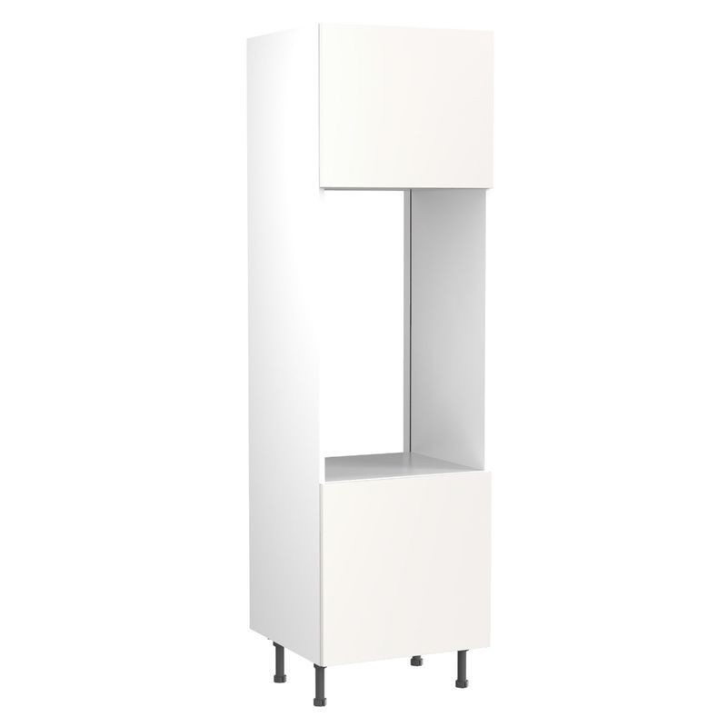 Flatpack Double Oven Tower Ultra Matt White Slab 600mm - FKKF0521