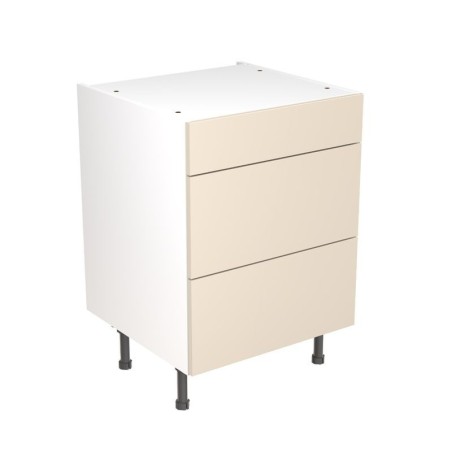 Flatpack Three Drawer Base Unit Ultra Matt Cashmere Slab 600mm - FKKF0606
