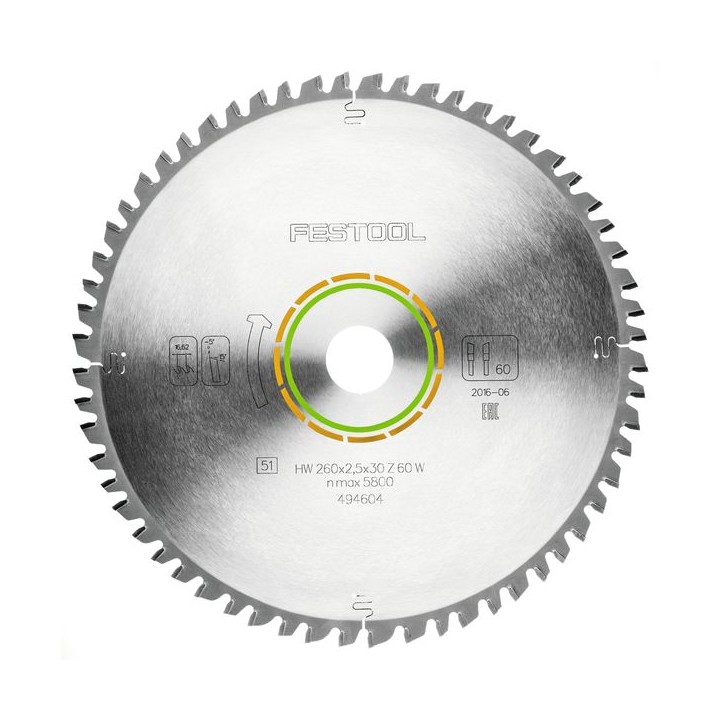 Festool 500124 KS60 36 Tooth Universal 2.3mm Tct Saw Blade for KS60 216 x 30mm Diameter