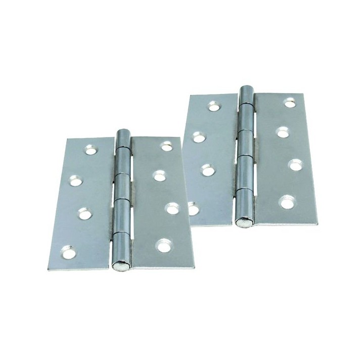 4Trade Butt Hinge Chrome Plated 102mm Fixed Pin 1838