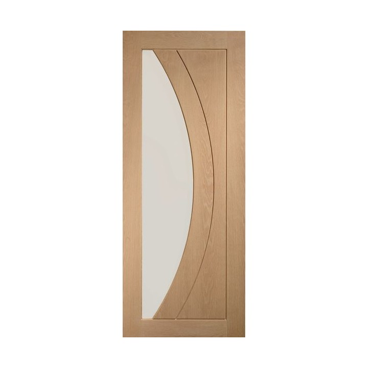 XL SALERNO OAK PRE FINISHED CLEAR GLAZED DOOR 1981 X 762 X 35MM