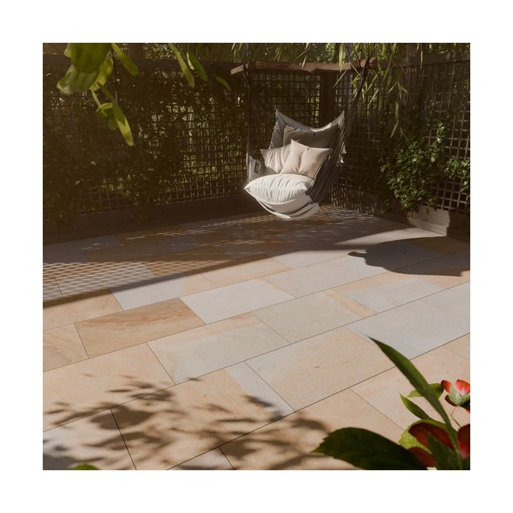 Talasey Vitripiazza Cava Stone Porcelain Paving York Stone 600 x 900mm