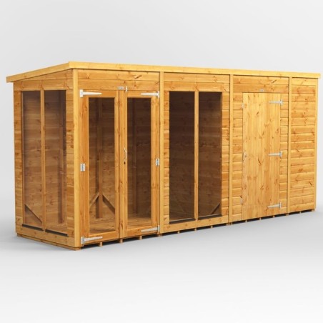 14 x 4 Power Pent Summerhouse With 6ft Side Store