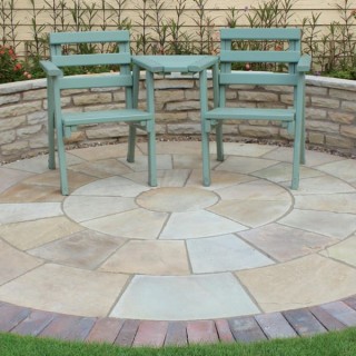 Talasey Classicstone Indian Sandstone Natural Stone Circle Golden Fossil