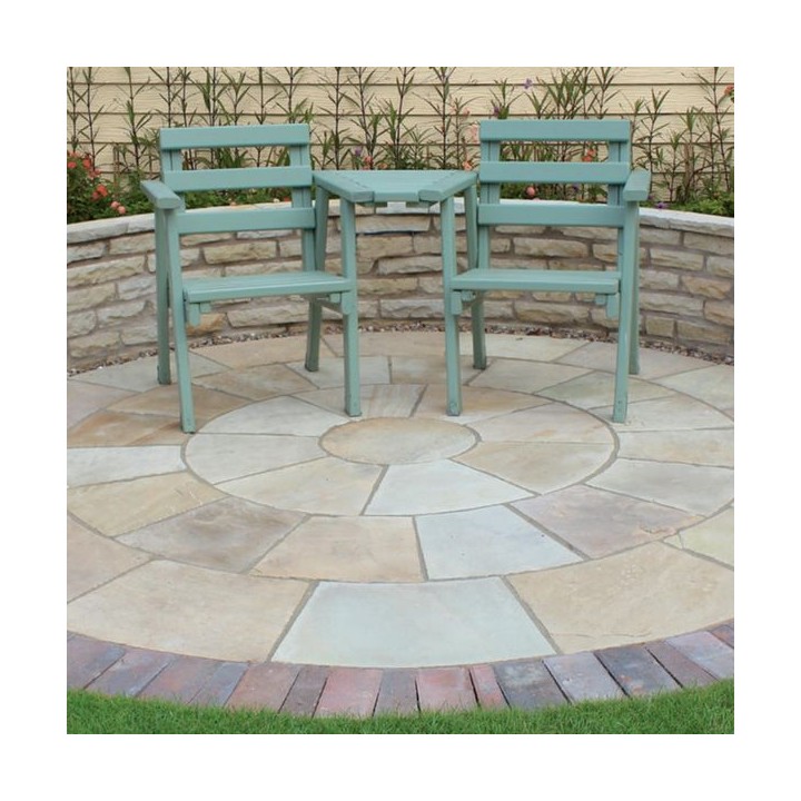 Talasey Classicstone Indian Sandstone Natural Stone Circle Golden Fossil