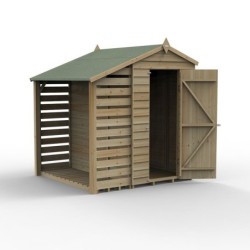 4LIFE Apex Shed 4 x 6 - Single Door - No Windows - with LEAN-TO Home Delivery