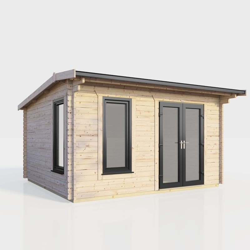 14 x 10 Power Apex Log Cabin Right Doors 14 x 10 Power Apex Log Cabin Right Doors