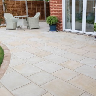 Talasey Premiastone Ivory Sandstone Natural Stone Patio Paving Ivory Sandstone 20.36m2 Project Pack