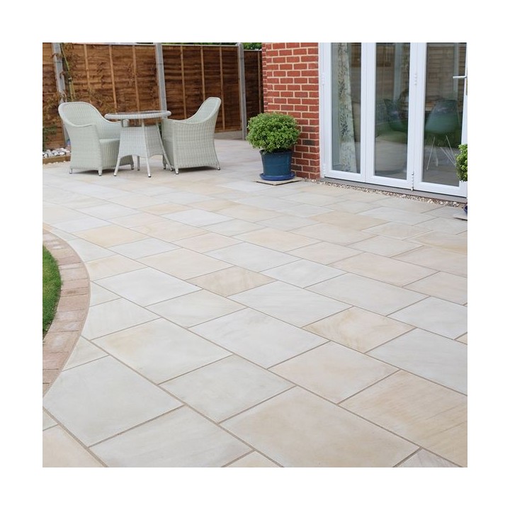 Talasey Premiastone Ivory Sandstone Natural Stone Patio Paving Ivory Sandstone 20.36m2 Project Pack
