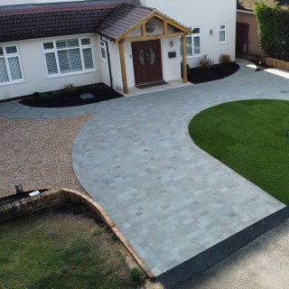 Talasey Fossestone Sandstone Natural Stone Block Paving Cinder 8.50m2 Project Pack