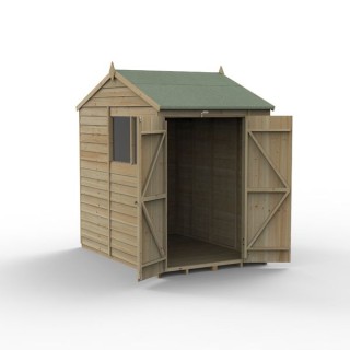 4LIFE Reverse Apex Shed 5 x 7 - Double Door - 2 Windows Installation